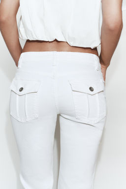 JEANS TRF BOOTCUT TIRO BAJO / Blanco - Zara фото 5