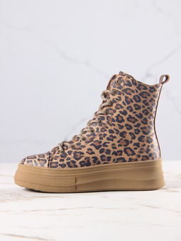Ботинки 215.warmbr.Коричневый леопард/мех