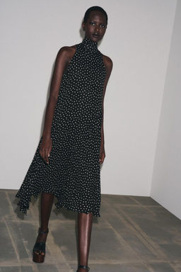 ZW COLLECTION HALTER POLKA DOT DRESS - Zara фото 5
