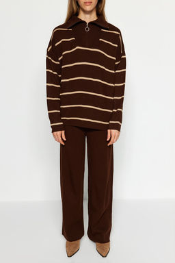 Siyah Genis Kal?p Fermuarl? Triko Alt-Ust Tak?m TWOAW24AU00025 - Trendyolmilla фото 12