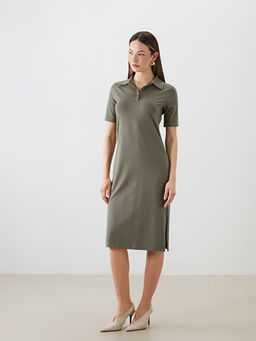 Polo Yaka Y?rtma?l? Elbise