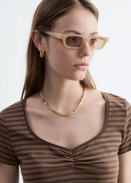 Top de punto con busto fruncido - H&m фото 3