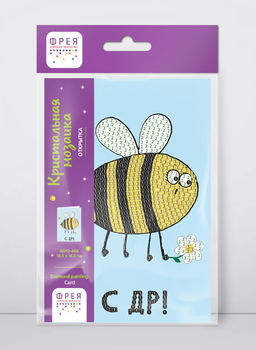 Кристальная (алмазная) мозаика ФРЕЯ ALVO-606 открытка С днем рождения! 10.5 х 14.8 см