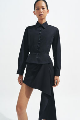 CAMISA PEPLUM BOTONES ZW COLLECTION / Negro - Zara фото 8