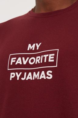 TRENDYOL MAN Bordo Regular Fit Bask?l? Pijama Tak?m? TMNAW22PT0759 - Trendyolmilla фото 7