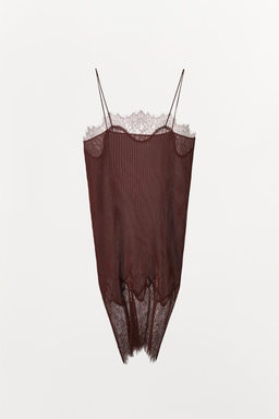 LACE DETAIL PLEATED DRESS - Zara фото 7