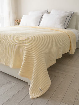 Покрывало вафельное 175x200 молочный 100% Хлопок - Denastia фото 2