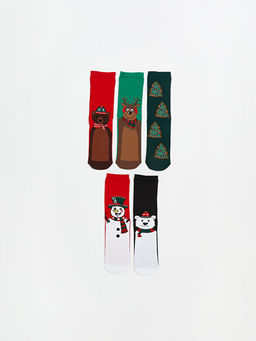 Y?lba?? Temal? Erkek ?ocuk Soket ?orap 5li