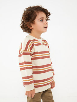 Bisiklet Yaka Uzun Kollu ?izgili Erkek Bebek Sweatshirt - Waikiki фото 2