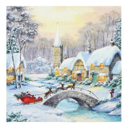 Набор салфеток сервировочных «Этель. Рождественский вечер», 40×40 см - 4 шт., 100% хлопок, саржа 190 г/м²