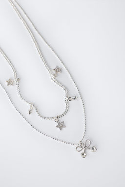 PACK OF TWO NECKLACES WITH STARS AND CHERRY PENDANT - Zara фото 2