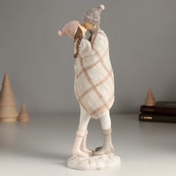 Сувенир полистоун "Зимние объятия влюбленных" 9,5х8х27 см