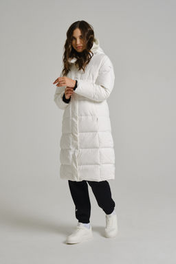 Пуховик длинный Белый TRN Long Down Jacket - Anta фото 3