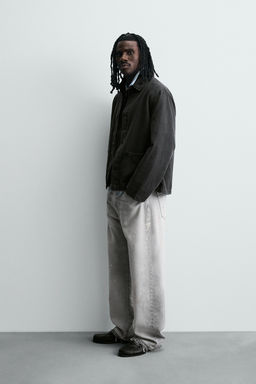 WASHED COTTON/LINEN OVERSHIRT - Zara фото 4