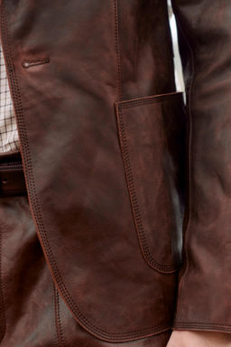 LIMITED EDITION LEATHER SUIT BLAZER - Zara фото 4