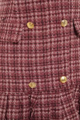 TRENDYOLMILLA Siyah Etegi Volanl? Dugme Detayl? Tuvit Dokuma Elbise TWOAW23EL00870  фото 7