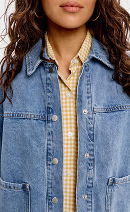 Куртка джинс F612-1259 middle blue - Fine joyce фото 3