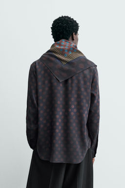 LIMITED EDITION POLKA DOT SCARF FLOWING SHIRT - Zara фото 3