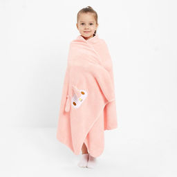 Полотенце детское Крошка Я Зайчик, 70х140 см, цвет розовый, 100% полиэстер, 360г/м2