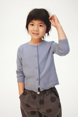 Cardigan en punto fino de algodon