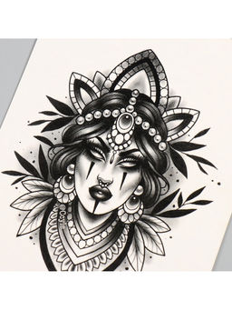 Цена за 2 шт. Переводная тату на тело цветная Пустота внутри, 26.1?14.6 см