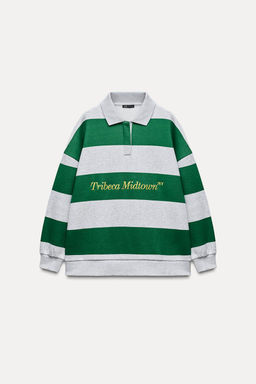 STRIPED FLEECE POLO SHIRT - Zara фото 5