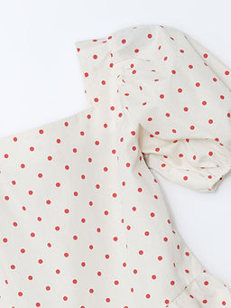 Kare Yaka K?z ?ocuk Poplin Elbise