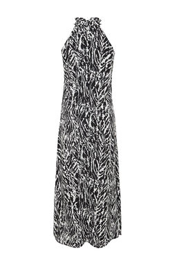 Siyah Sal/Etnik Desenli Duz Kesim Halter Yaka Viskon Maxi Dokuma Elbise TWOSS24EL00761 - Trendyolmilla фото 8