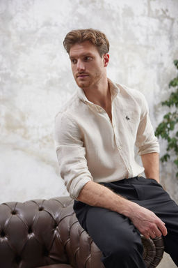 TRENDYOL MAN Tas Limited Edition %100 Keten Regular Fit Gomlek TMNSS25GO00057 - Trendyolmilla фото 7