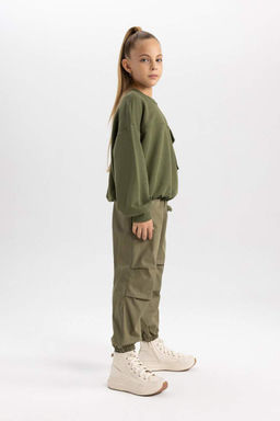 Хлопковые брюки с парашютом для девочек - Defacto фото 6