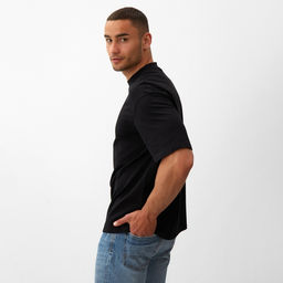 Футболка мужская из органического хлопка MINAKU OVERSIZE FIT: чёрная, р-р 46