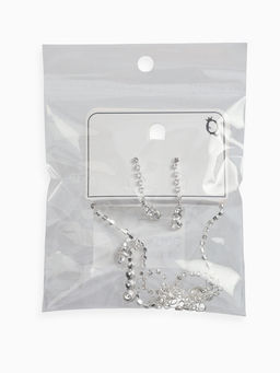 Набор 2 пред-а: серьги, колье "Вечерний шик" минимал, цвет белый в серебре