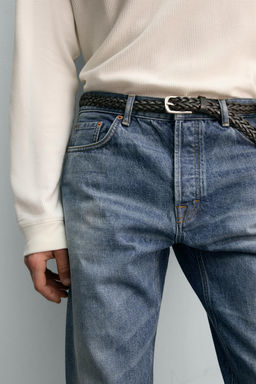 LONG BRAIDED LEATHER BELT