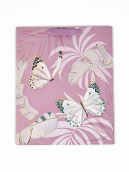 Пакет ламинированный Цветы, глиттер, 26?12.5?32 см