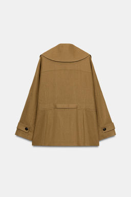 CHAQUETA TRENCH CON LINO CINTUR?N / Aceite - Zara фото 9