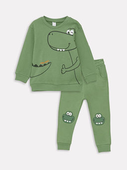 Bisiklet Yaka Bask?l? Erkek Bebek Pijama Tak?m