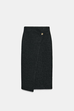 WRAPOVER KNIT MIDI SKIRT - Zara фото 2