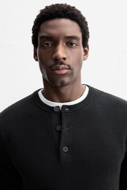 PURL KNIT SWEATER WITH BUTTONS - Zara фото 3