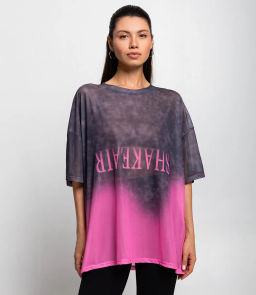 Футболка #КТ106 (10), графит,розовый