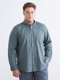 B?y?k Beden Regular Fit Uzun Kollu Erkek G?mlek