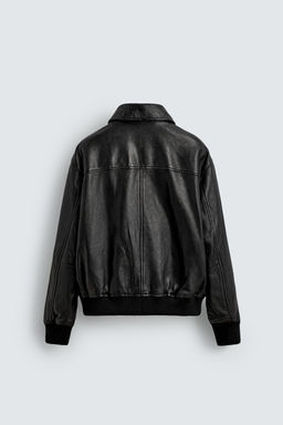 CAZADORA RELAXED FIT PIEL / Negro - Zara фото 8