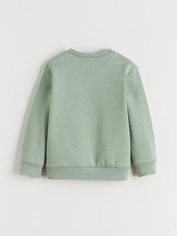 Bisiklet Yaka Bask?l? K?z ?ocuk Kal?n Sweatshirt