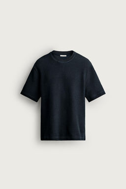 CAMISETA REGULAR FIT SEERSUCKER / Marino - Zara фото 6