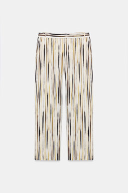 PANTAL?N POPEL?N RAYAS ZW COLLECTION / Marr?n / Crudo - Zara фото 4