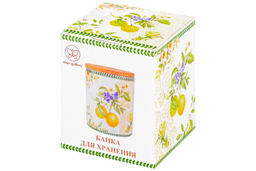 Банка д/хранения 650 мл 10*10*12,5 см Лимоны с деревянной крышкой с силикон.уплотн. NEW BONE CHINA - Elan gallery фото 12