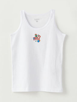 Bisiklet Yaka Bask?l? Pamuklu Erkek ?ocuk Atlet ve Boxer - Waikiki фото 2