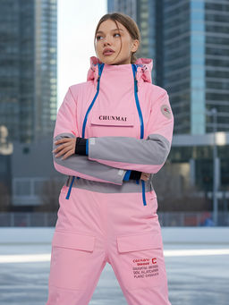 Горнолыжный комбинезон женский зимний розового цвета 2320R - Chunmai фото 26