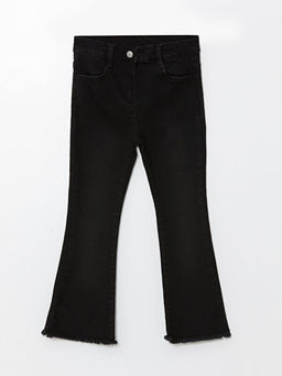 Beli Lastikli K?z ?ocuk Jean Pantolon