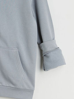 Kap??onlu Uzun Kollu Erkek Fermuarl? Sweatshirt