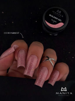 Manita Professional Гель моделирующий для ногтей с хлопьями юки / Builder Gel Flash №01, 15 мл  фото 2